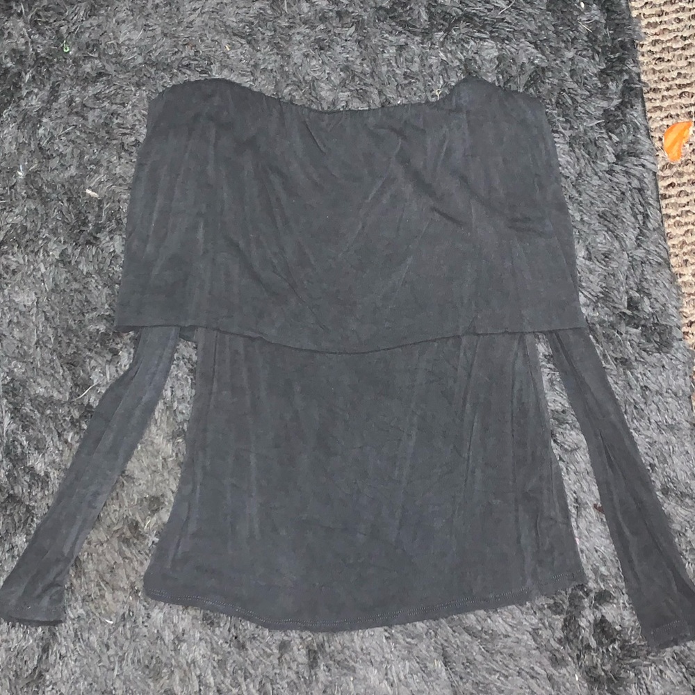 Newbury Kustom Gray off shoulder long sleeve top